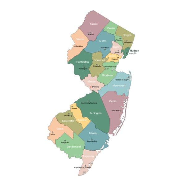 Map of new jersey south new jersey